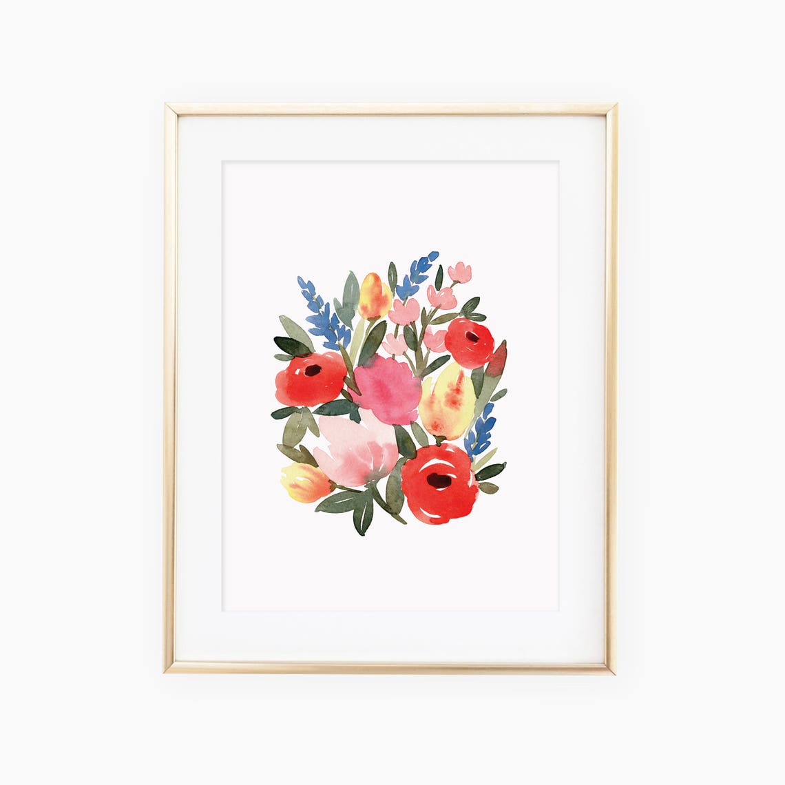 Warm Summer Watercolor Floral Art Print