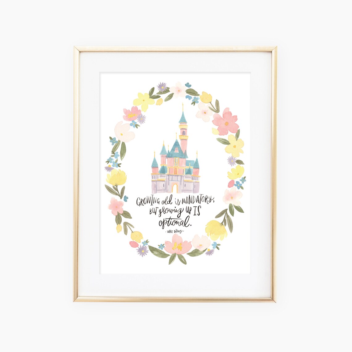 Growing Old Is Mandatory But Up Optional Art Print