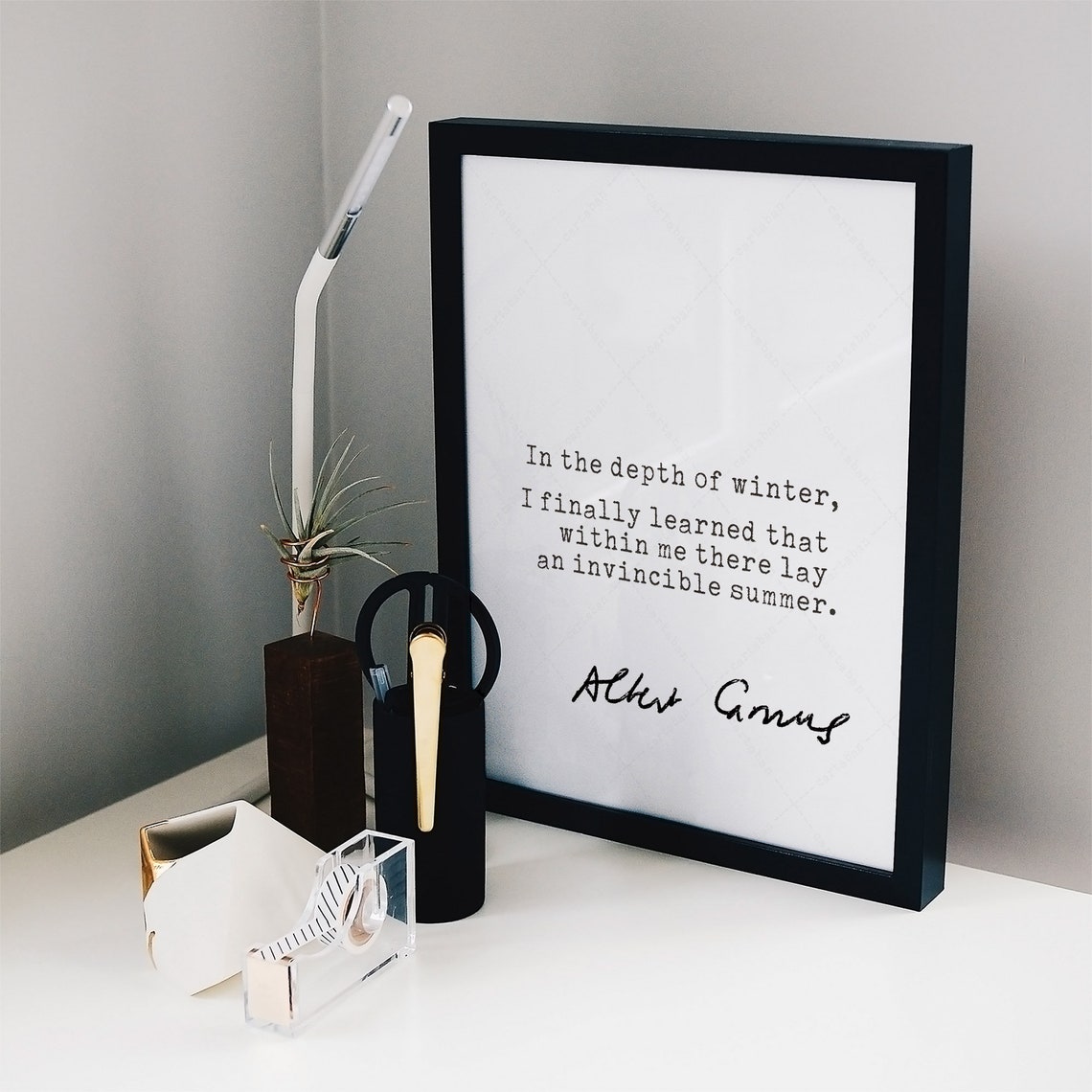 Albert Camus In The Depth Of Winter Invincible Summer Quote Poster - Image 2