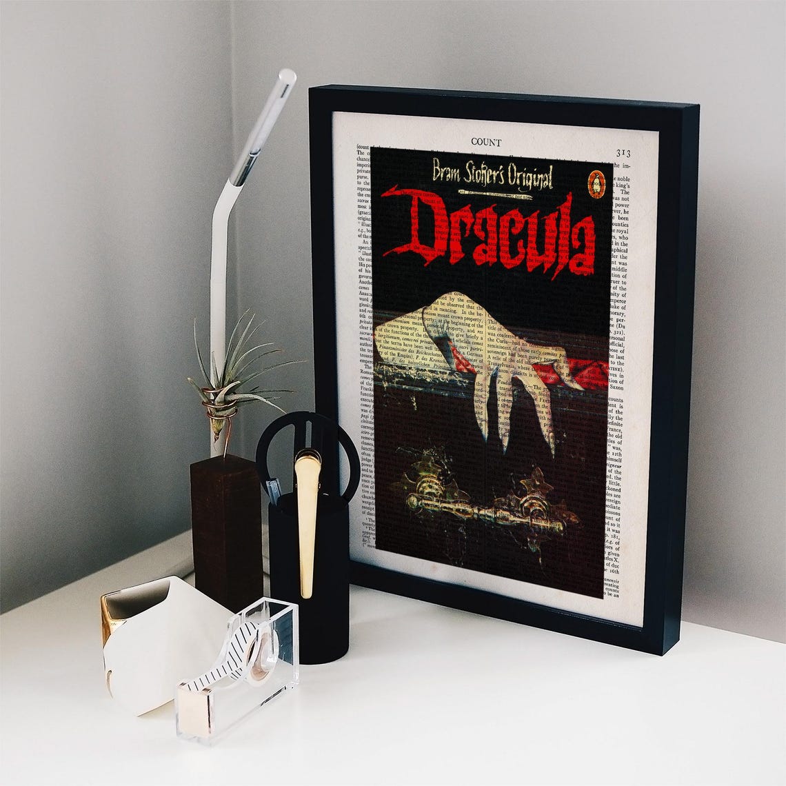Bram Stokers Dracula Gothic Original Horror Dictionary Art Poster - Image 2