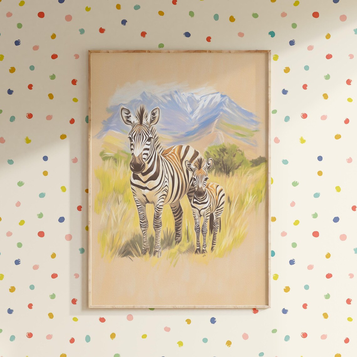 Nursery Zebras Safari Art Print, Kids Room Decor