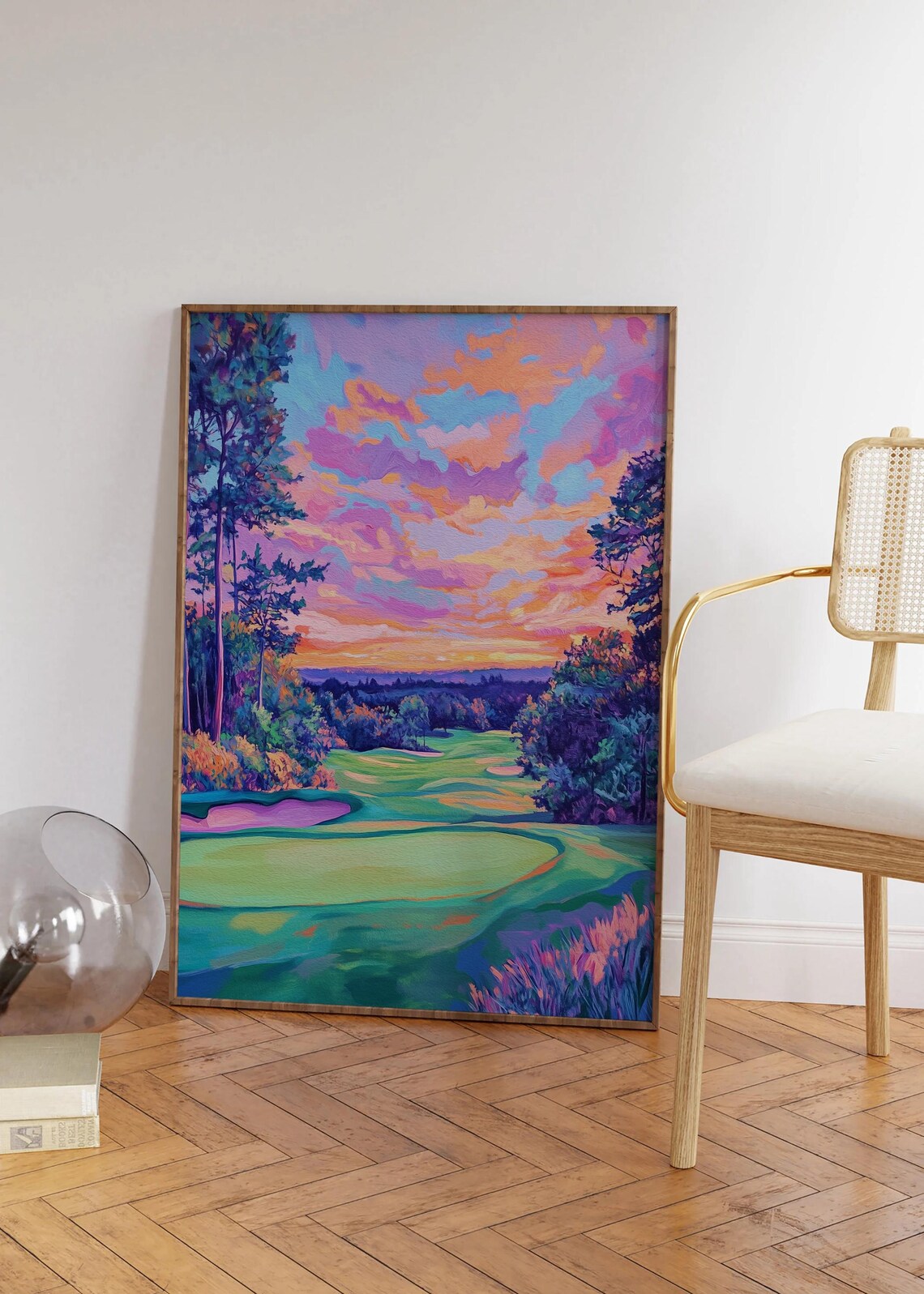 Golf Course Abstract Coastal Poster Print