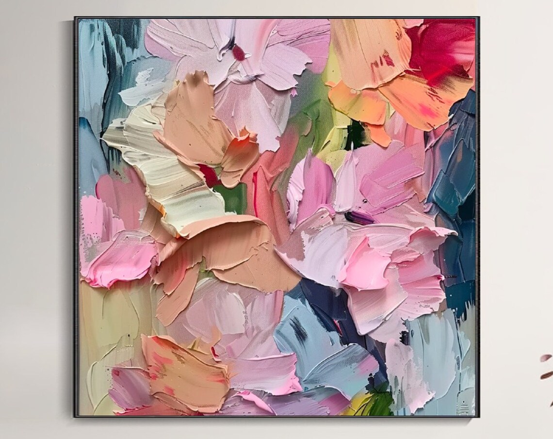 Abstract Floral Oil Painting, Modern Minimalist Art Print - Image 3