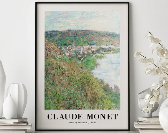 View Of Vetheuil 1880 Claude Monet Poster Wall Art Poster Print Wall Decor Art Landscape Vetheuil Monet Art Fine Art