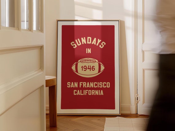 Retro San Francisco Sports Print San Francisco Art Sports Team Football Wall Decor Travel California Wall Art Gift For Traveler Ca