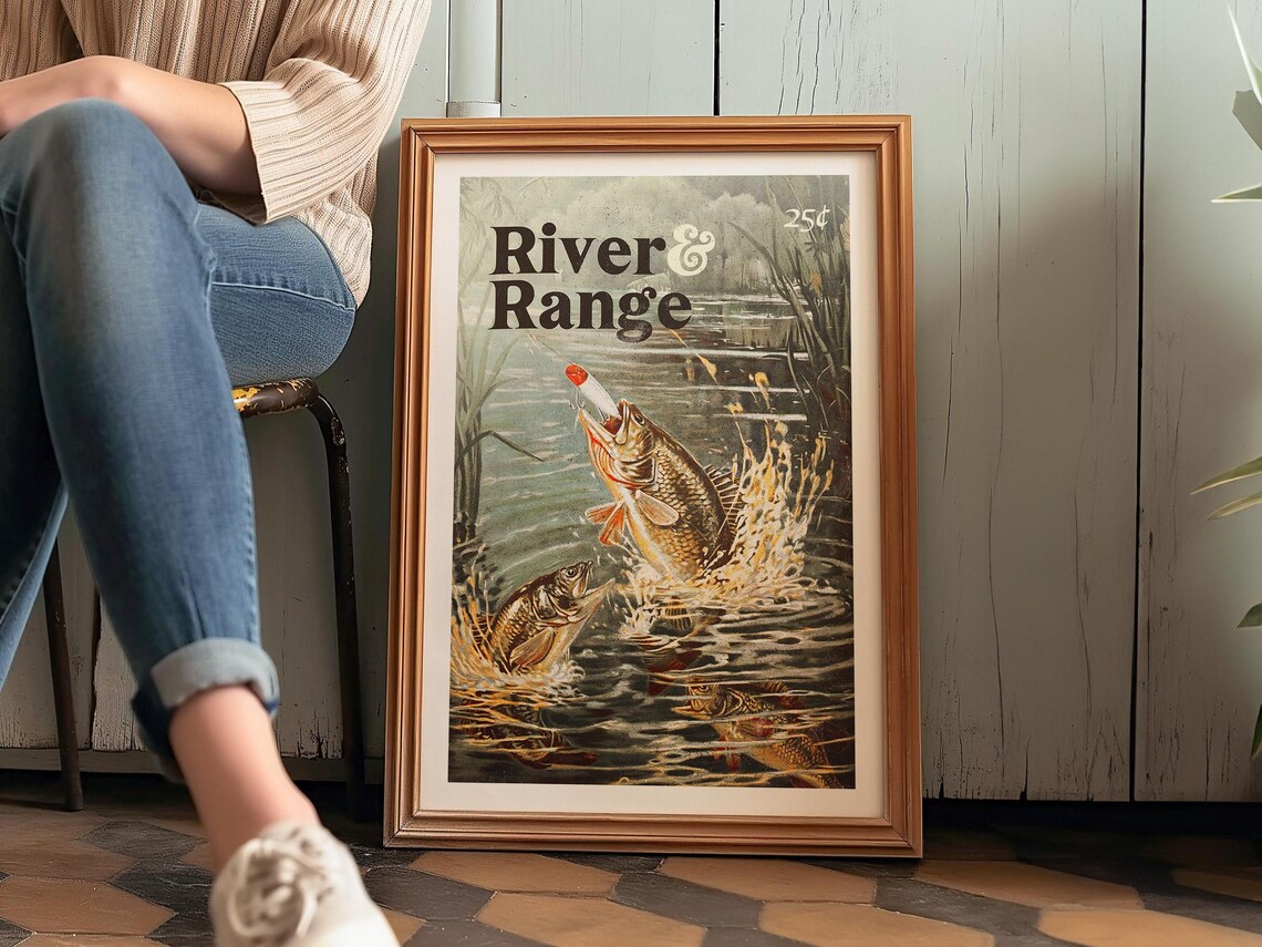 Retro Fishing Art Print, Outdoorsman Gift for Dad - Image 4