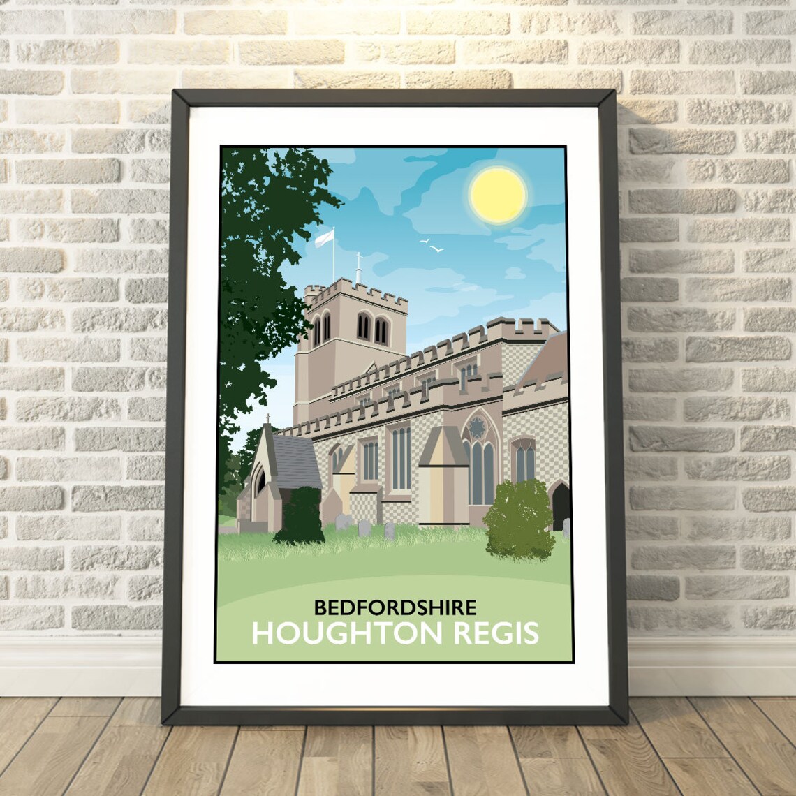 All Saints Church Houghton Regis Travel Poster
