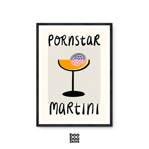 Pornstar Martini Cocktail With Passionfruit Illustration Poster