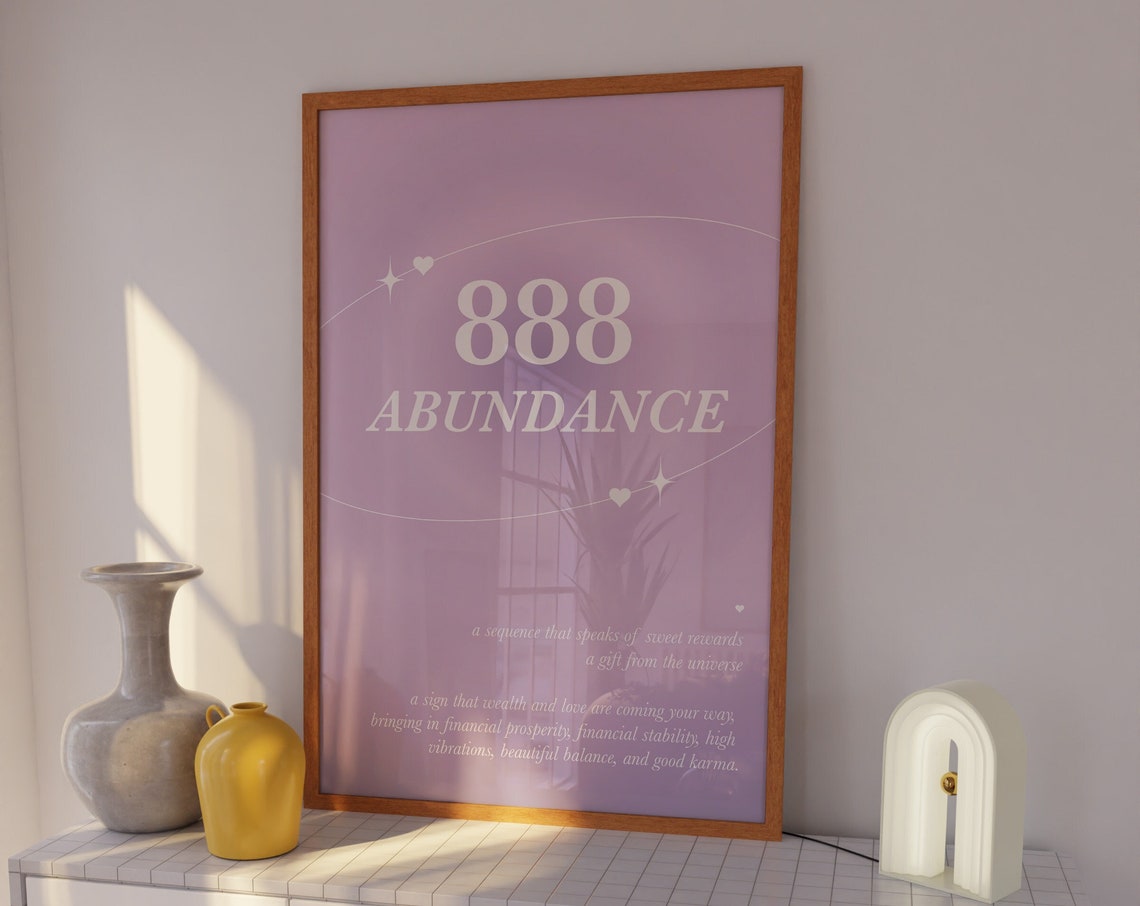 888 Wall Art Bedroom Decor Purple 888 Poster For Girls Purple Room Decor Angel Number 888 Wall Print Purple Aesthetic Decor - Image 5