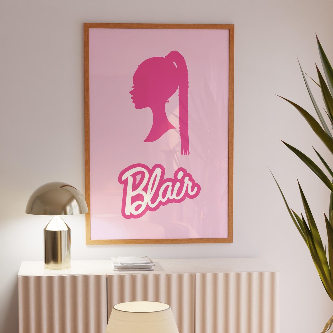 Personalised Afro Barb Name Wall Art For Girls Room Afro Barb Poster Custom Black Afro Barb Birthday Prints