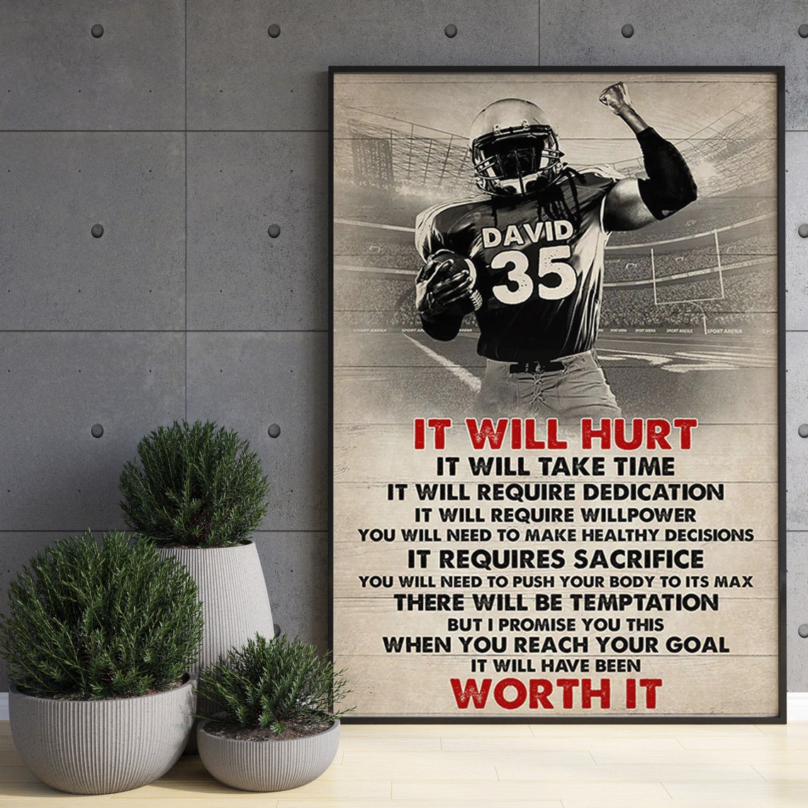 Personalized Football Poster Gift For Football Lover Football Player Gift Football Lover Poster Custom Football Gift Lineman Football - Image 3