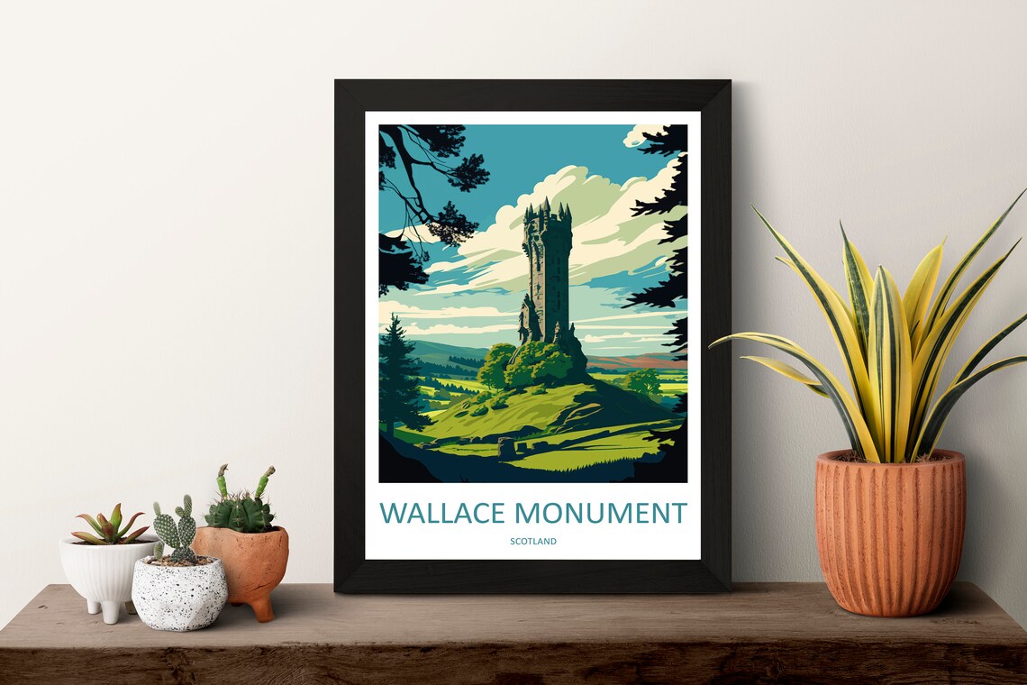 Wallace Monument Travel Poster, Scotland Landmark - Image 3