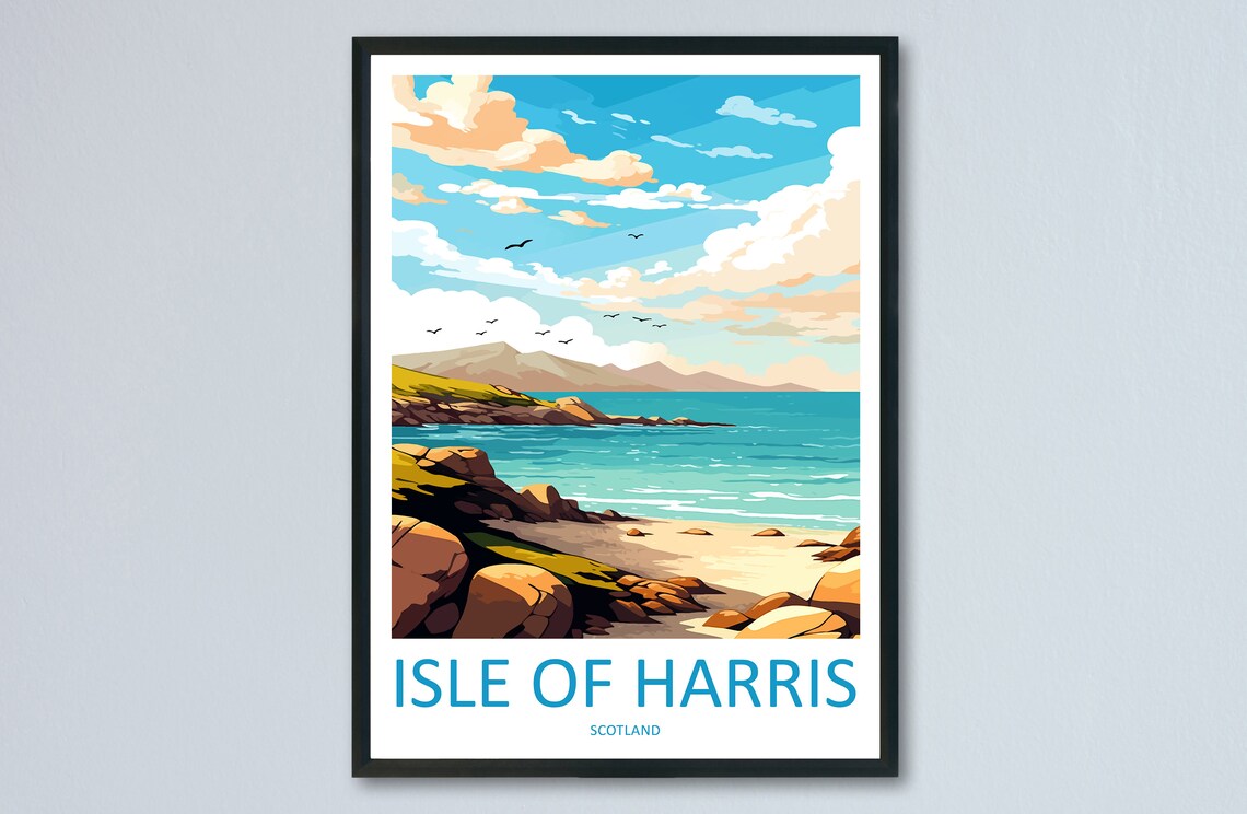 Isle of Harris Travel Poster, Scotland Wall Art