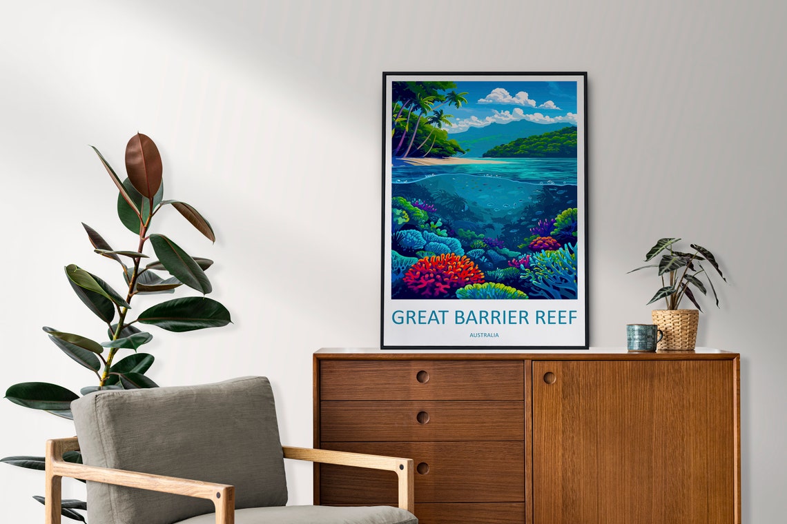 Great Barrier Reef Australia Underwater Coral Gardens Travel Poster - Image 2