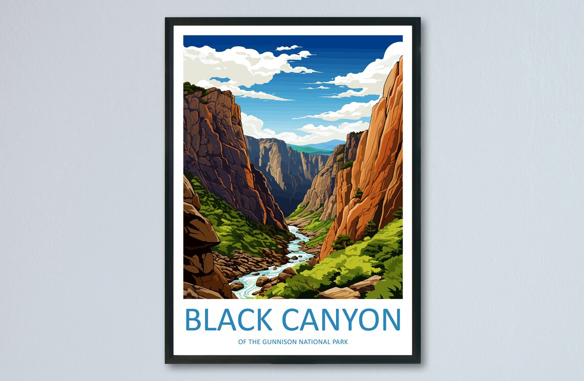 Black Canyon National Park Travel Poster, Colorado