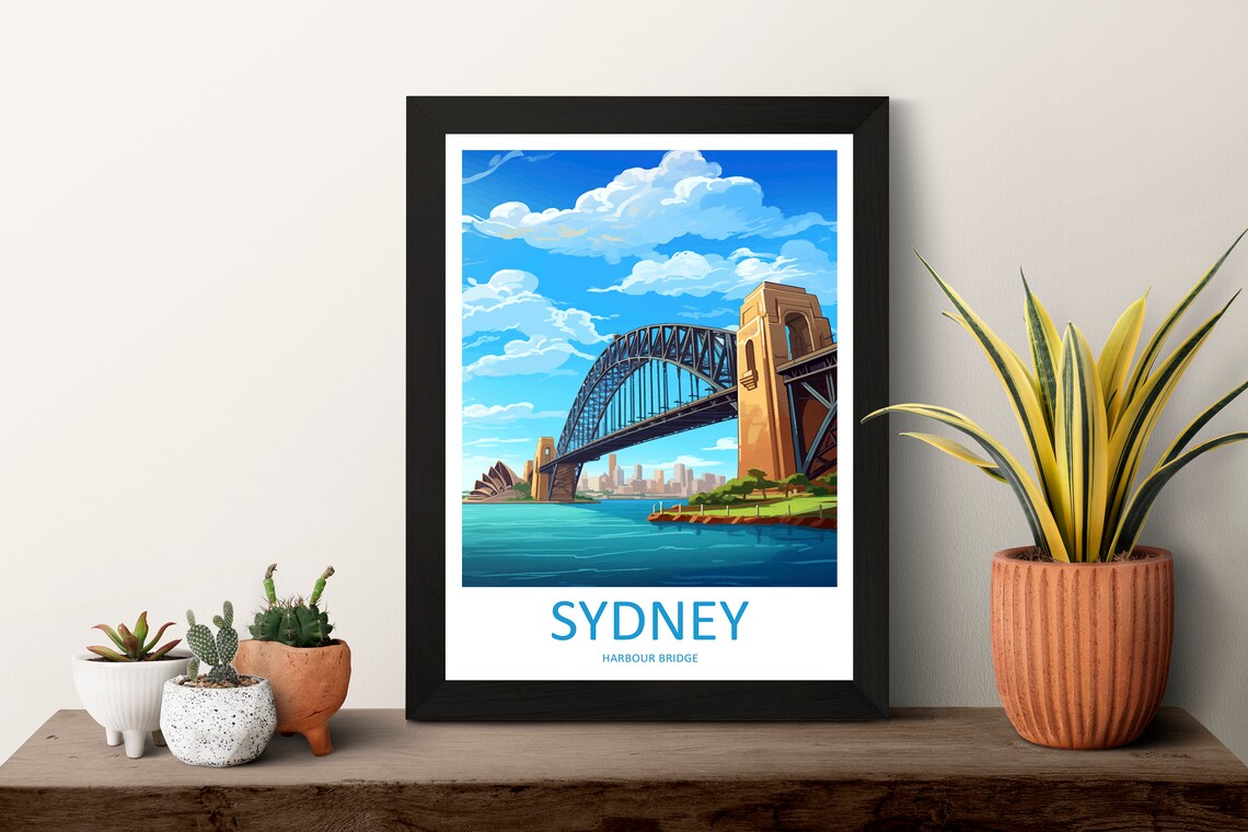 Sydney Harbour Bridge and Opera House Sparkling Water Travel Poster - Image 3
