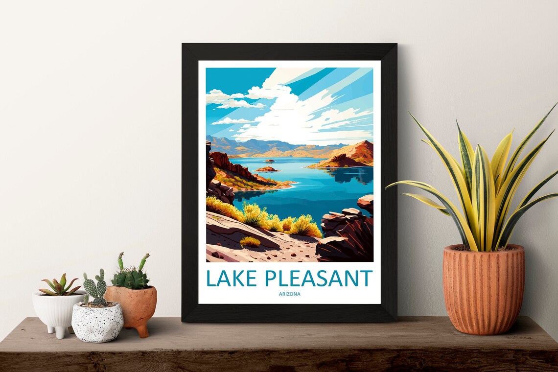 Lake Pleasant Travel Poster, Arizona Art Lover Gift - Image 3