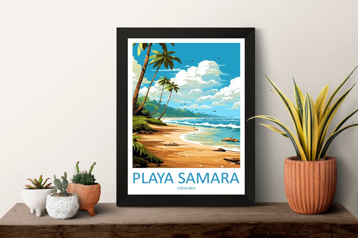 Samara Beach Travel Poster, Costa Rica Wall Art - Image 3