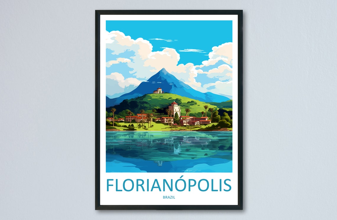 Florianopolis Brazil Mountain and Lagoon Waterfront View Poster
