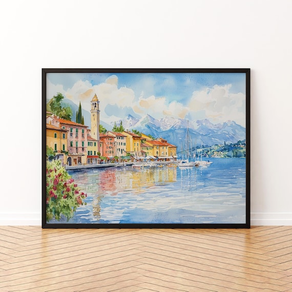 Ascona Watercolor Poster, Switzerland Travel Poster