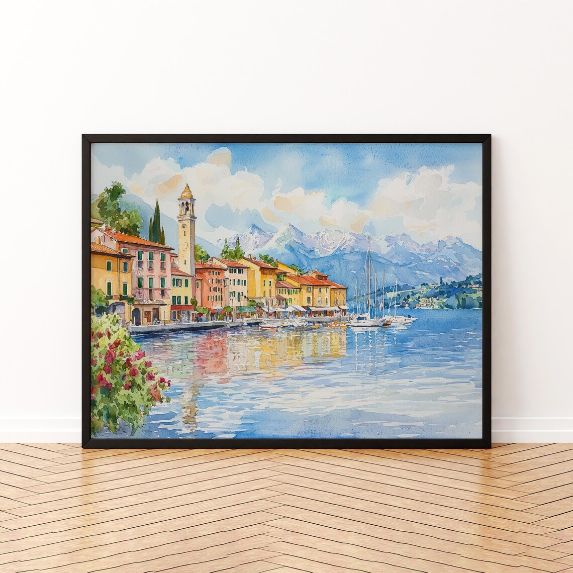 Ascona Watercolor Poster, Switzerland Travel Poster
