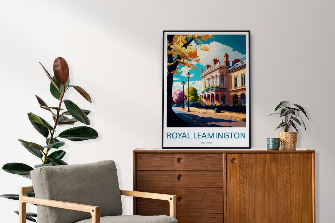 Royal Leamington Spa England Georgian Street Scene Travel Poster - Image 2