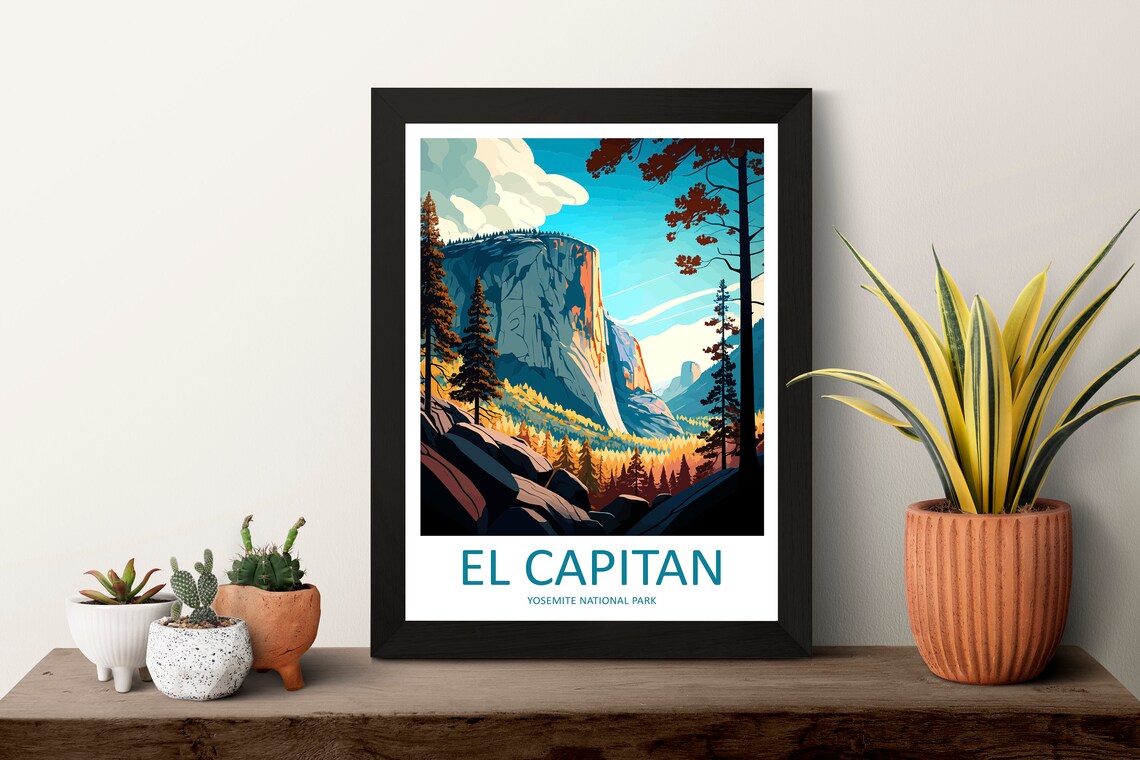 Yosemite El Capitan Travel Poster, California Landmark - Image 3