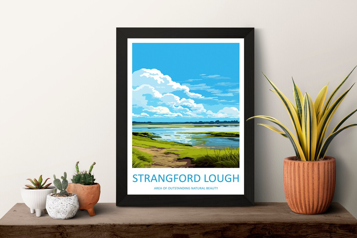 Strangford Lough Northern Ireland Calm Tidal Shore Travel Poster - Image 3