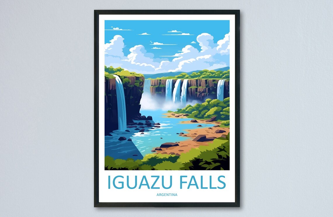 Iguazu Falls Travel Poster, Place-Name Wall Art