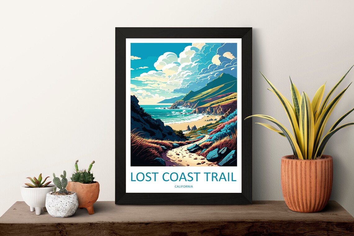 Lost Coast Trail Travel Poster, California Adventure - Image 3