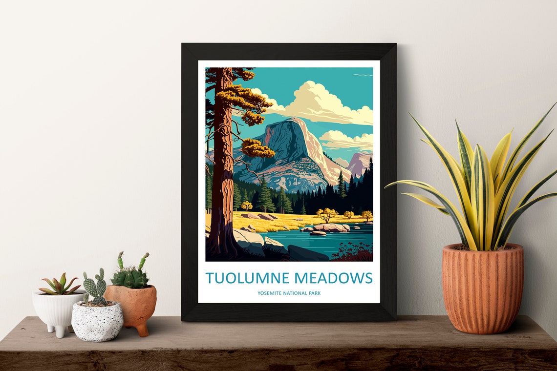 Yosemite Tuolumne Meadows Granite Dome River Pines Travel Poster - Image 3