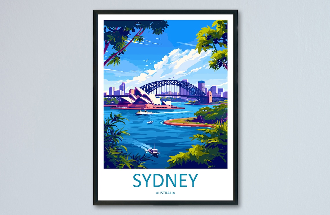 Sydney Opera House Travel Poster, Australia Wall Art