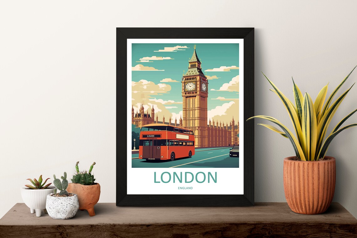 Big Ben Travel Poster, London Landmark Wall Art - Image 3