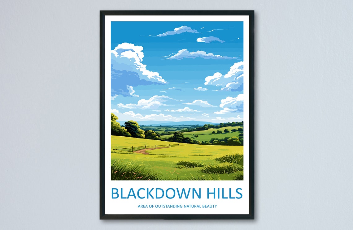 Blackdown Hills England Rolling Meadow Countryside View Poster