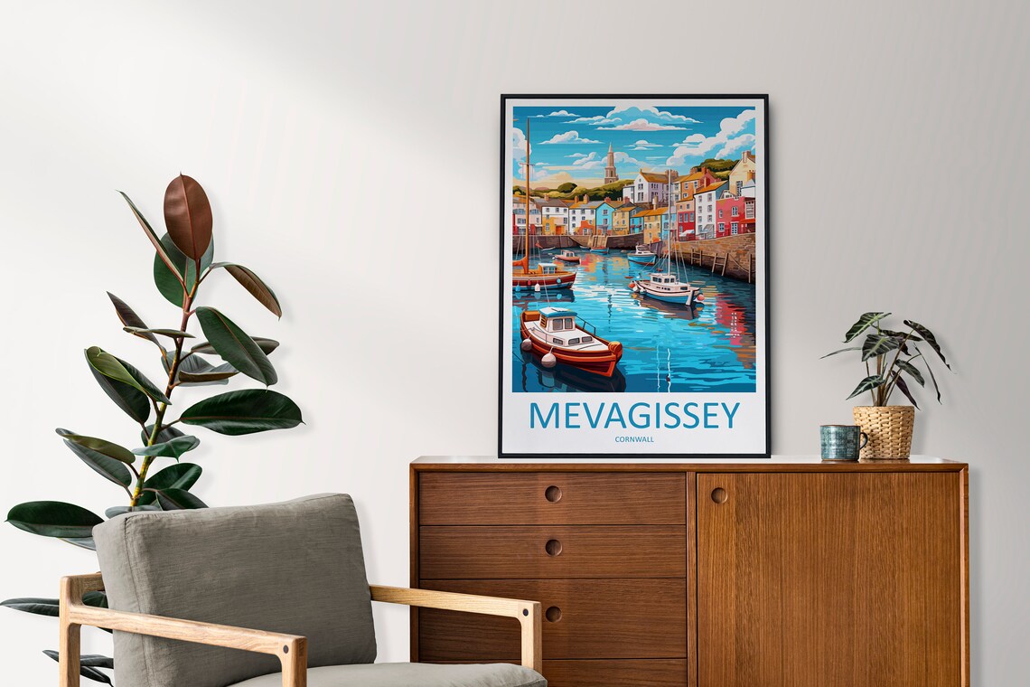 Mevagissey Travel Poster, England Place Wall Art - Image 2