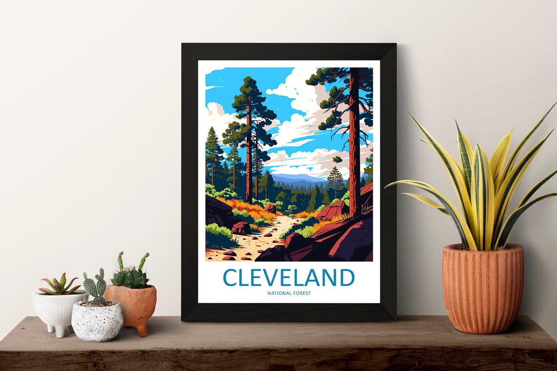 Cleveland National Forest Tall Pine Trail Hiking Travel Poster - Image 3