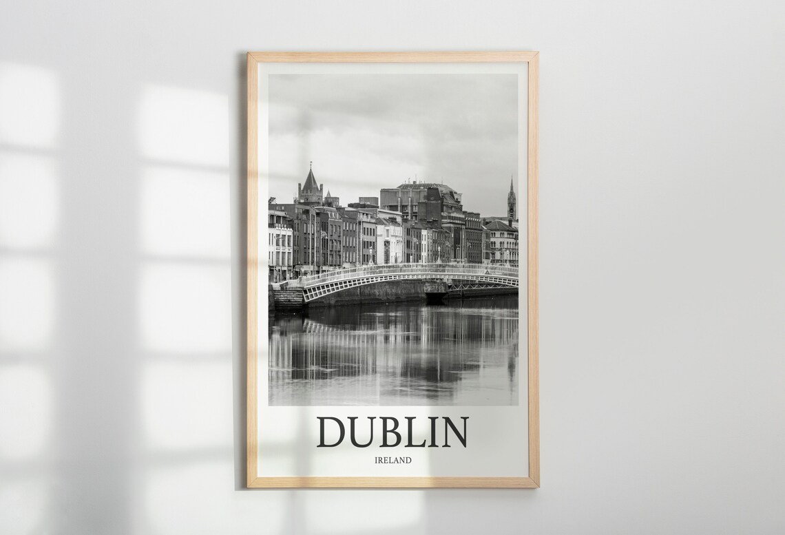 Dublin Ireland Halfpenny Bridge Over River Liffey Photo Poster