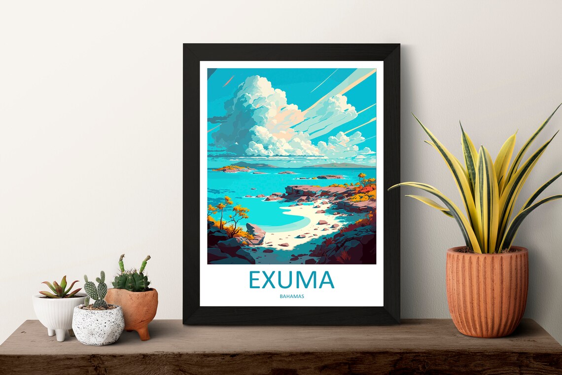 Exuma Travel Poster, Caribbean Travel Print - Image 3