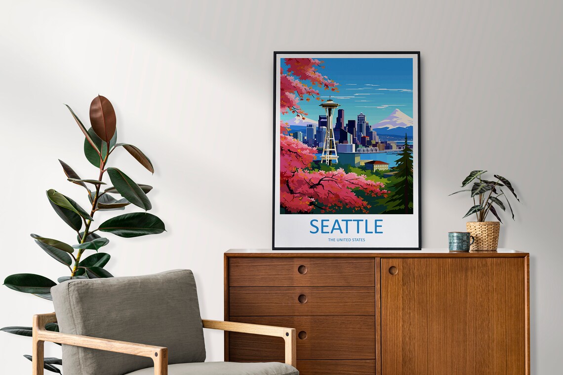 Seattle Travel Poster, Washington DC Travel Art - Image 2