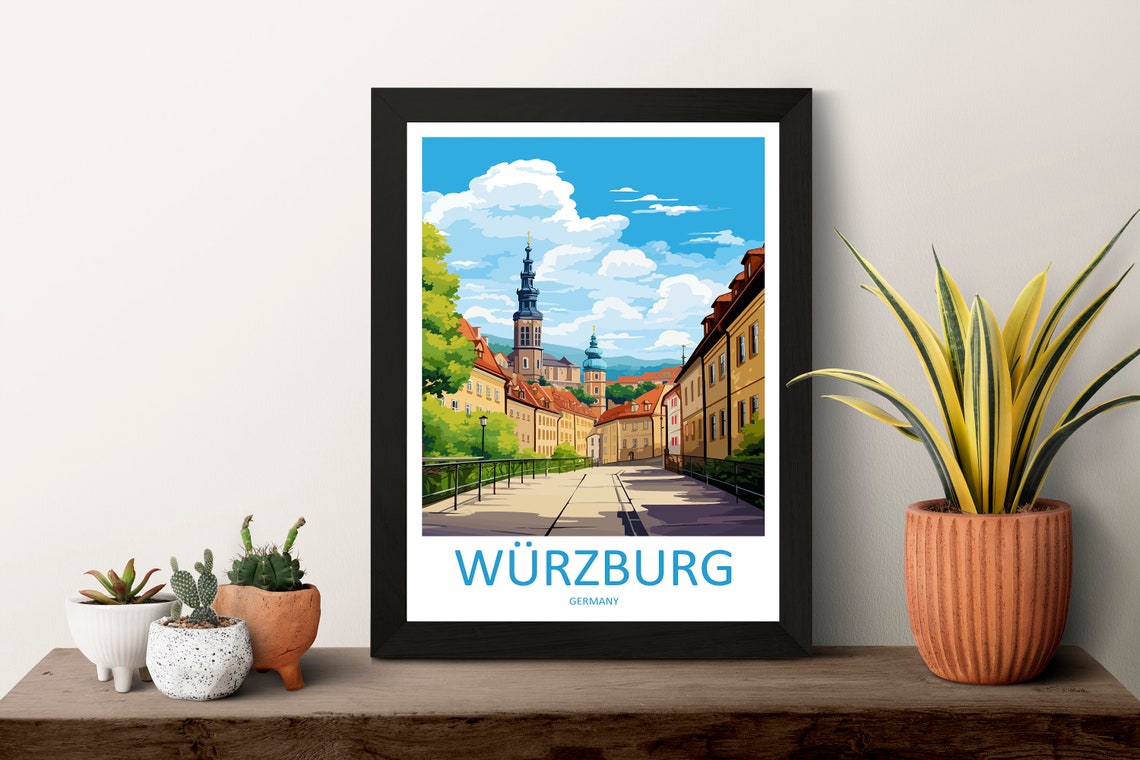 Wrzburg Travel Print Wall Art Wrzburg Wall Hanging Home Decor Wrzburg Gift Art Lovers Wall Art Print Art Wrzburg Germany - Image 3