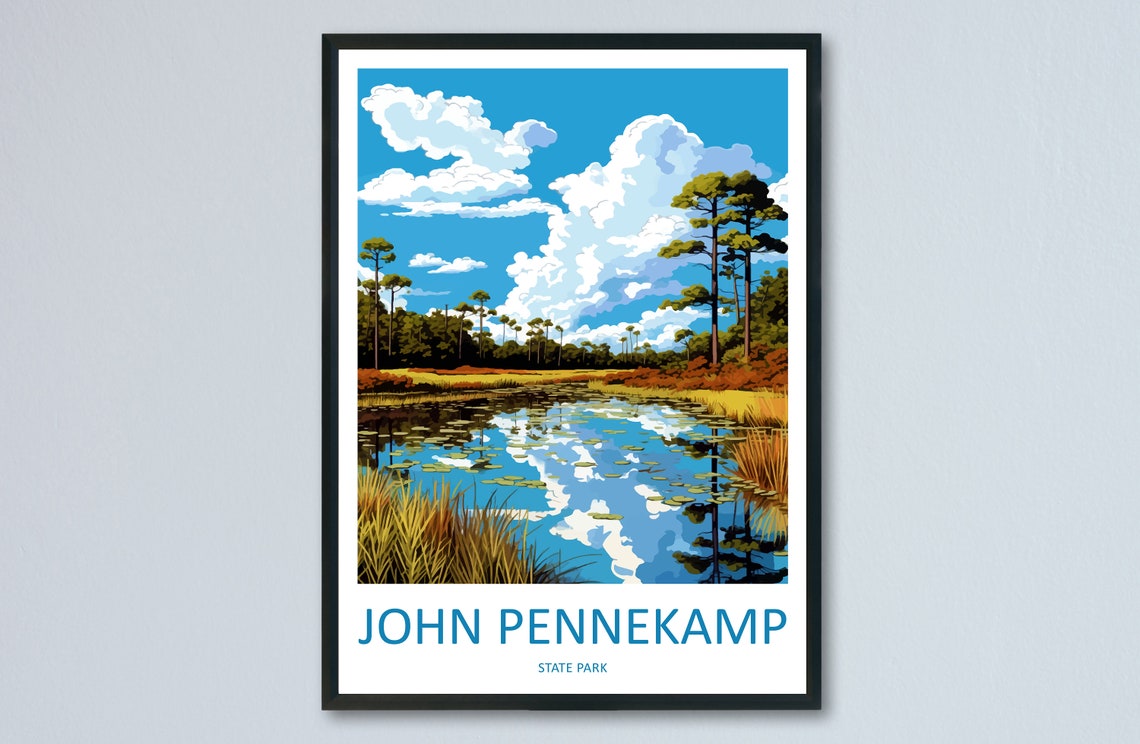 John Pennekamp State Park Lake Reflection Travel Poster Florida