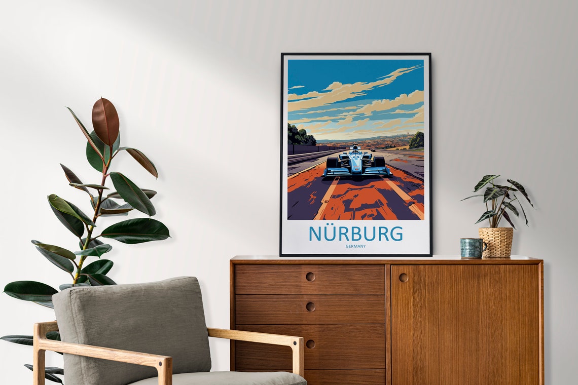 Nrburg Travel Print Wall Decor Nrburg Circuit Poster Motorsport Travel Print Art Print Racing Illustration Germany Race Travel Art - Image 2