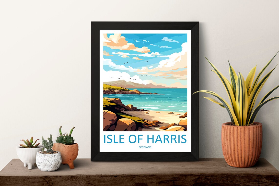 Isle of Harris Travel Poster, Scotland Wall Art - Image 3