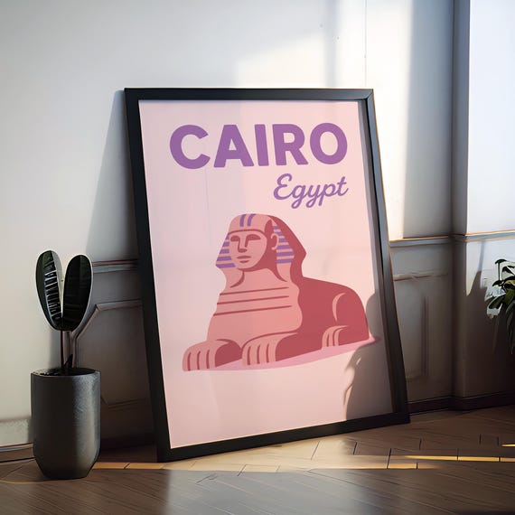 Cairo Preppy Poster Wall Art Decor Home Dcor Gift Egypt Lover Travel Souvenir Print