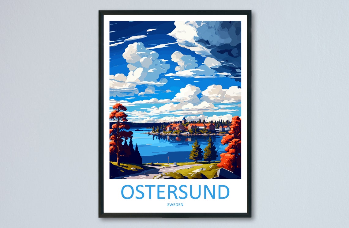Ostersund Travel Print Wall Art Ostersund Wall Hanging Home Dcor Ostersund Gift Art Lovers Sweden Art Lover Gift Ostersund Travel Art