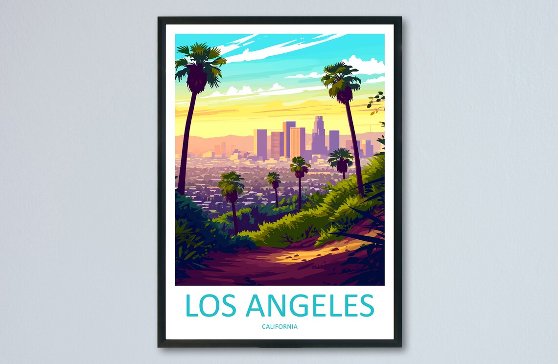 Los Angeles Travel Print Wall Art Los Angeles Wall Hanging Home Dcor Los Angeles Gift Art Lovers California Art Lover Gift Los Angeles Deco