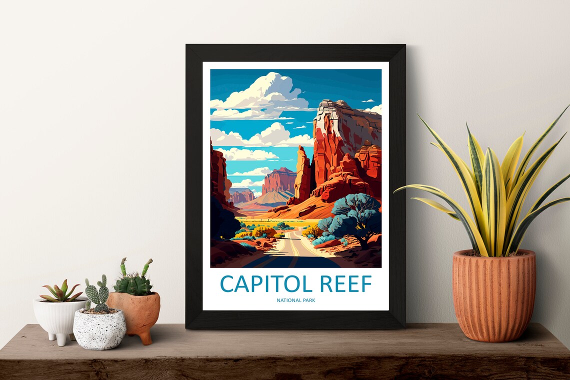 Capitol Reef National Park Travel Poster, Wall Art - Image 3