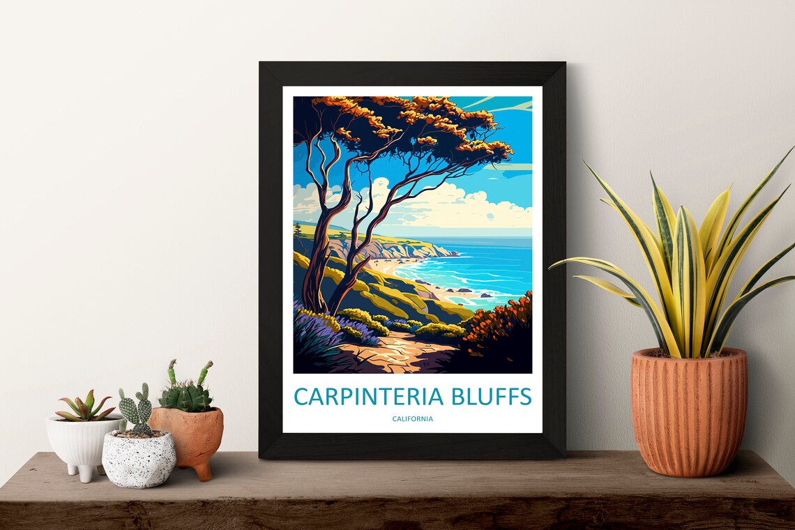 Carpinteria Bluffs Travel Poster, California View - Image 3