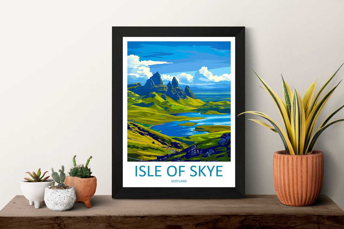 Isle of Skye Travel Poster, Scotland Landscape Art - Image 3