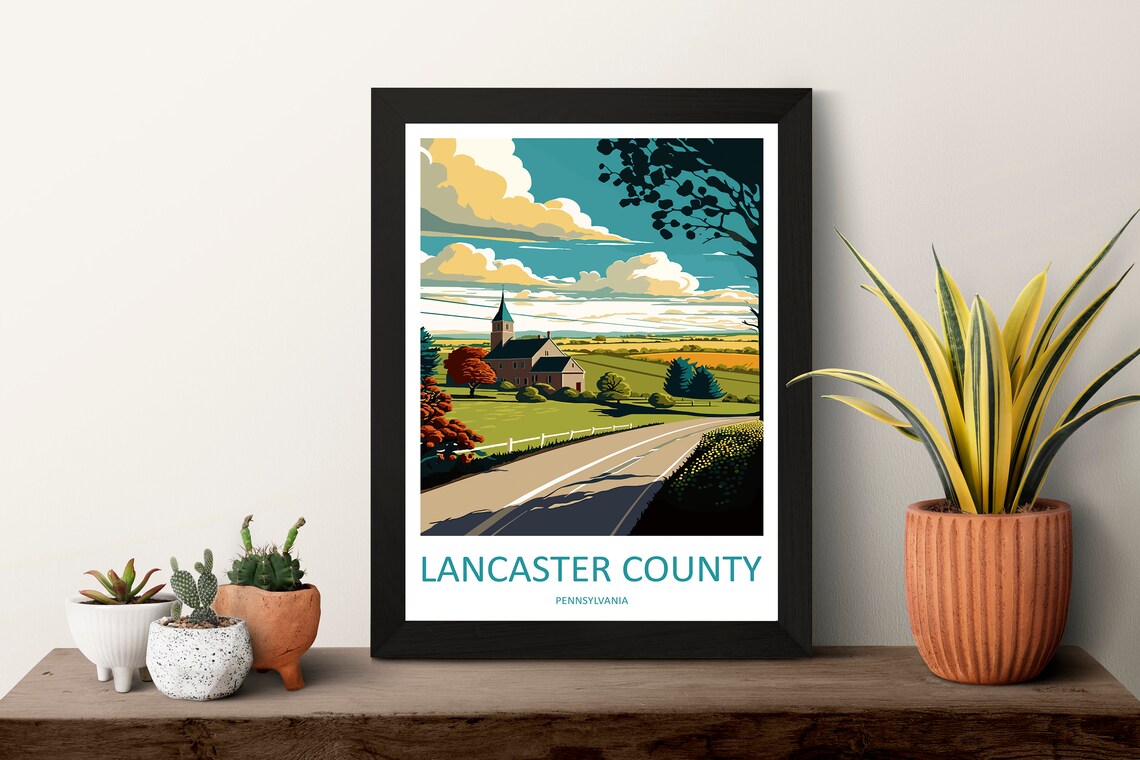 Lancaster County Travel Poster, Pennsylvania Wall Art - Image 3